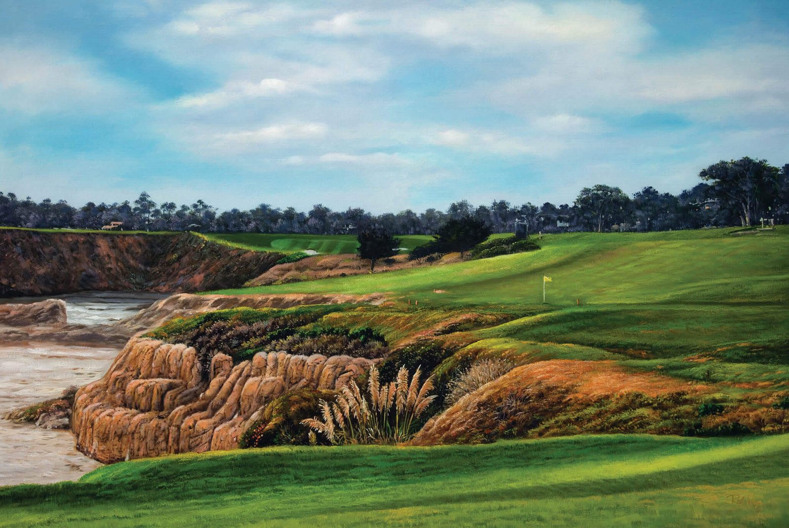 Pebble Beach Golf Links Golf Club 10th Hole 10 Pebblebeach Pro Am ATT Pro-Am PGA California 05RiOil Course 8x10-40x60in Oil Painting Art Print