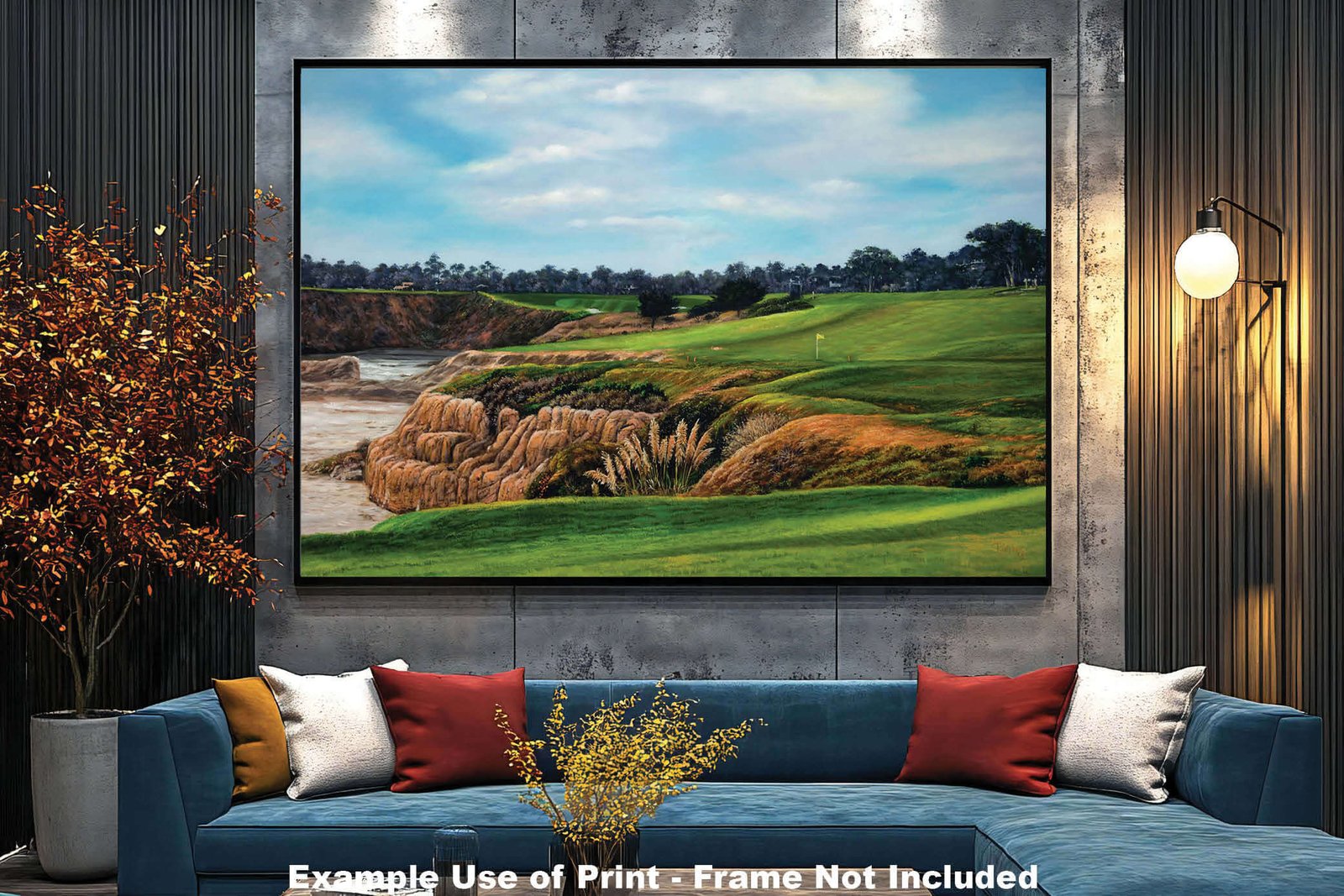 10th Hole 10 Golf Club Course Pebble Beach Golf Links ATT Pro Am PGA Tournament Oil Painting Wall Art Print PblBch10RiOil05 11