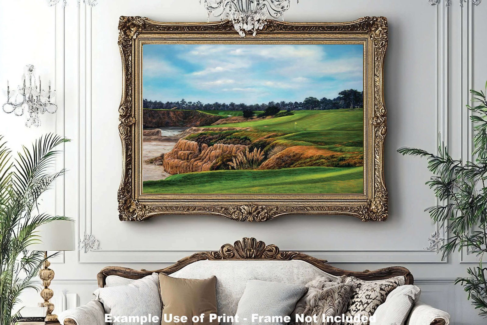 10th Hole 10 Golf Club Course Pebble Beach Golf Links ATT Pro Am PGA Tournament Oil Painting Wall Art Print PblBch10RiOil05 12