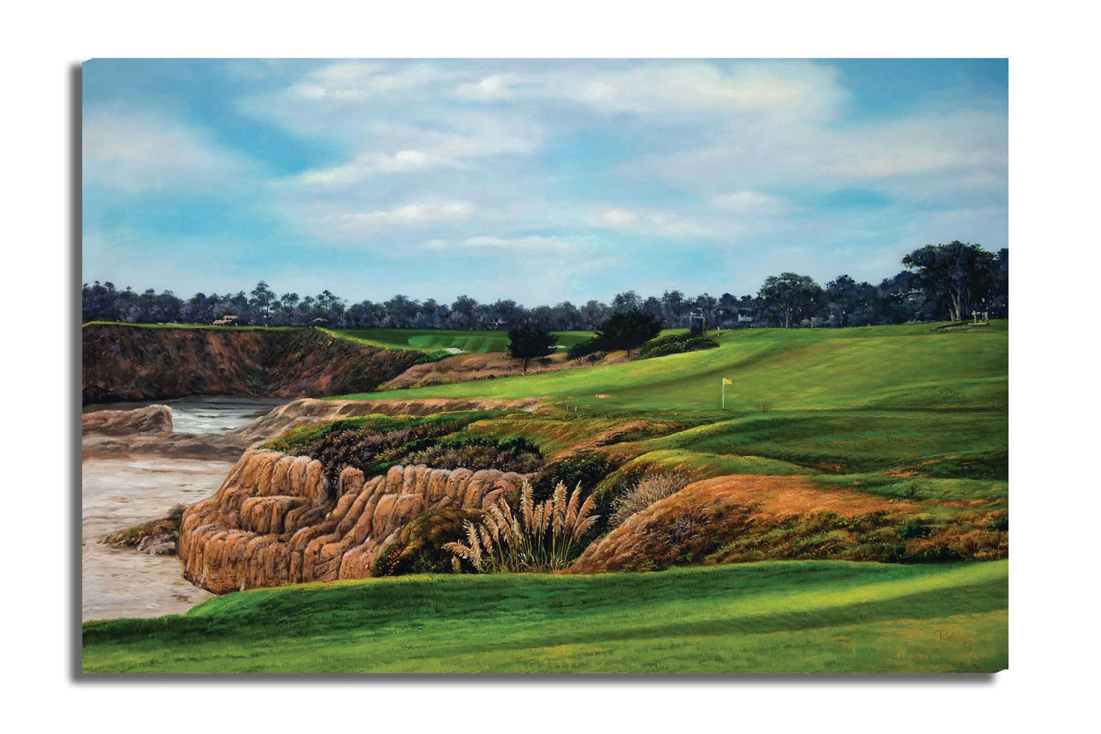 10th Hole 10 Golf Club Course Pebble Beach Golf Links ATT Pro Am PGA Tournament Oil Painting Wall Art Print PblBch10RiOil05 15
