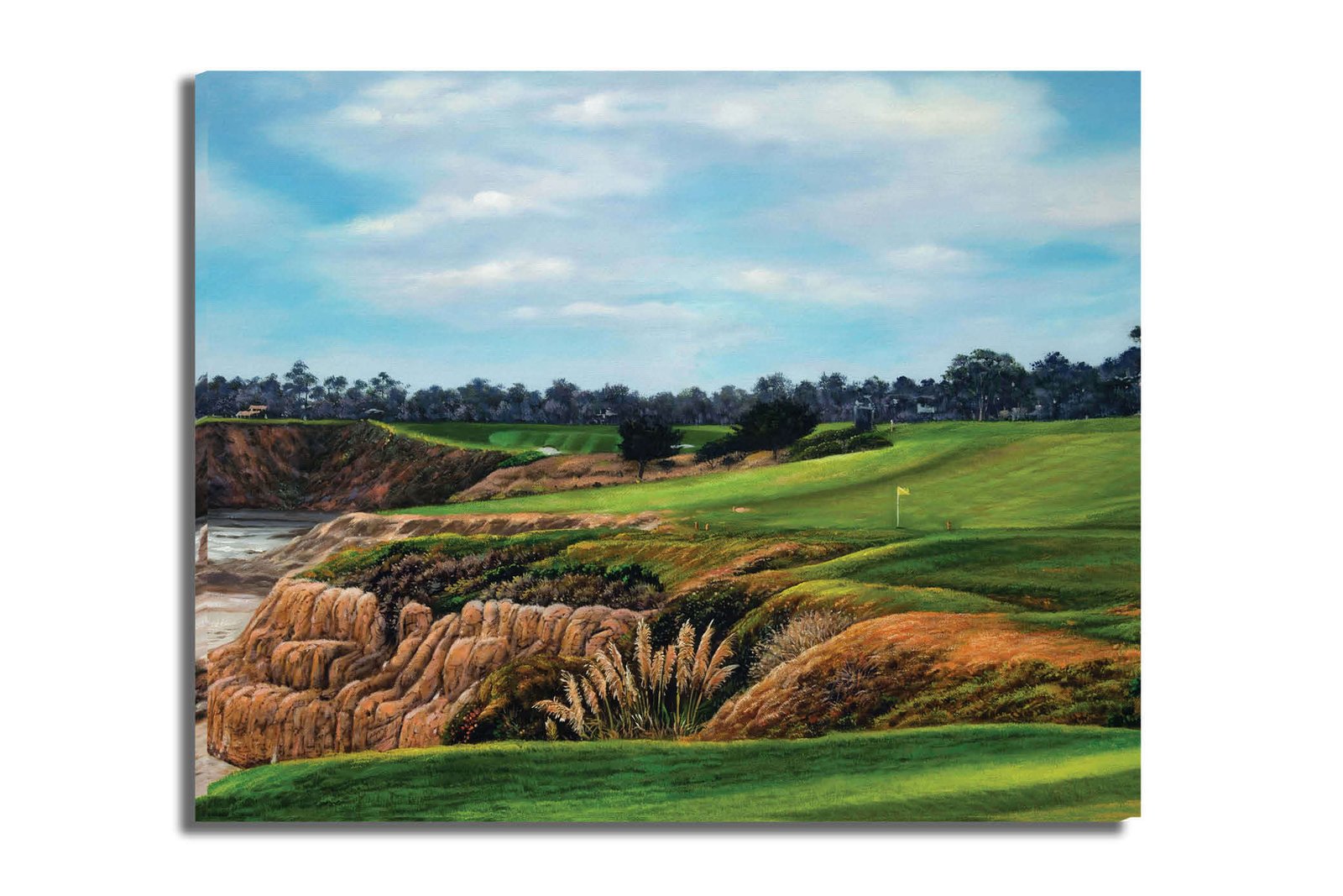 10th Hole 10 Golf Club Course Pebble Beach Golf Links ATT Pro Am PGA Tournament Oil Painting Wall Art Print PblBch10RiOil05 16