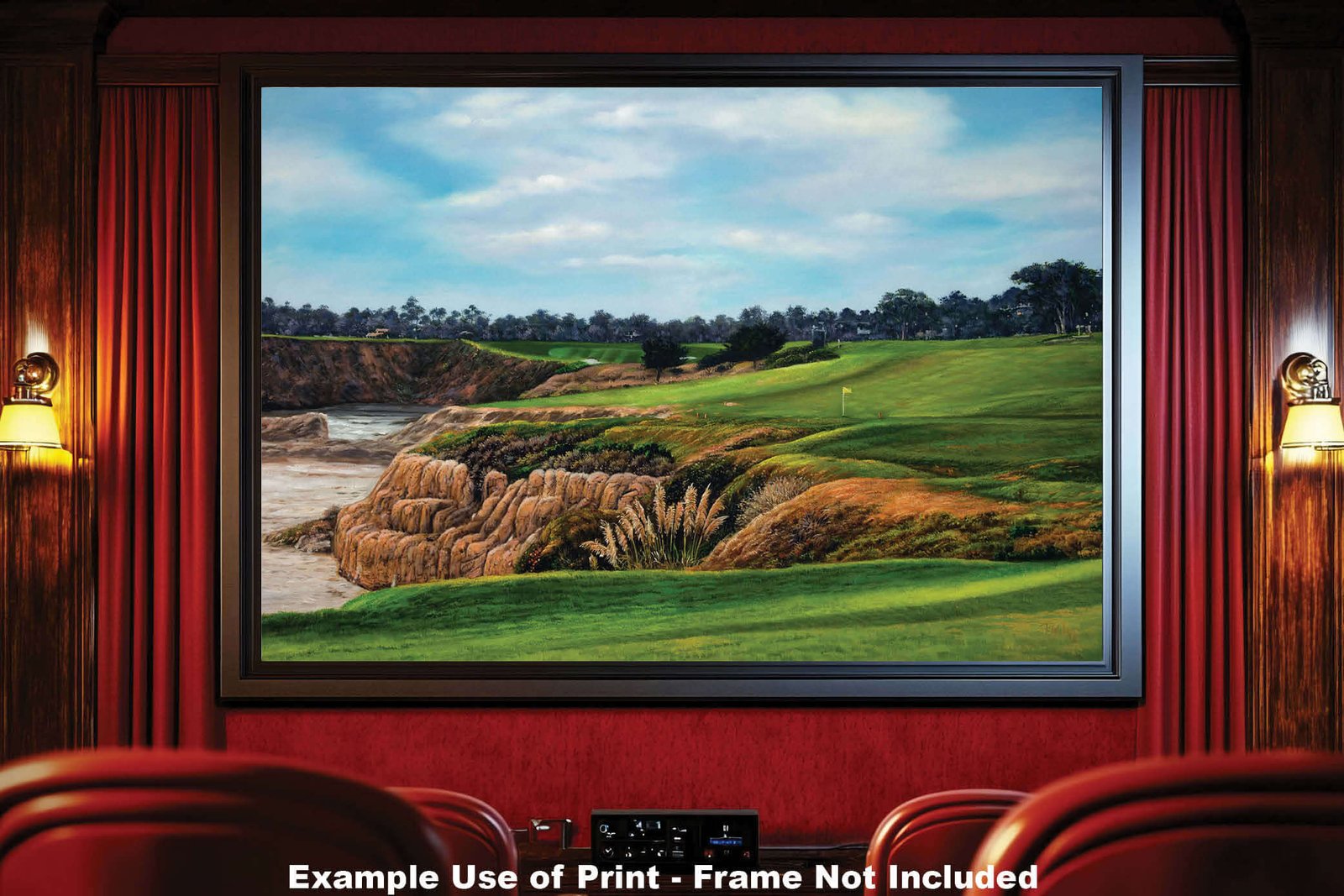 10th Hole 10 Golf Club Course Pebble Beach Golf Links ATT Pro Am PGA Tournament Oil Painting Wall Art Print PblBch10RiOil05 19