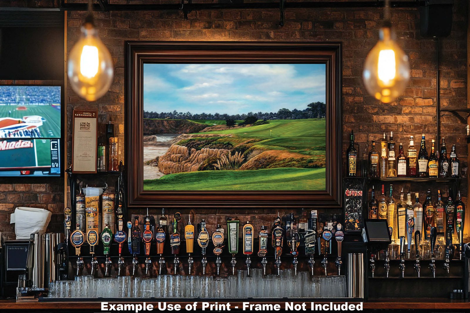 10th Hole 10 Golf Club Course Pebble Beach Golf Links ATT Pro Am PGA Tournament Oil Painting Wall Art Print PblBch10RiOil05 20