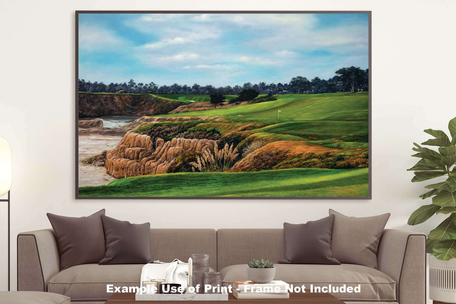 10th Hole 10 Golf Club Course Pebble Beach Golf Links ATT Pro Am PGA Tournament Oil Painting Wall Art Print PblBch10RiOil05 21