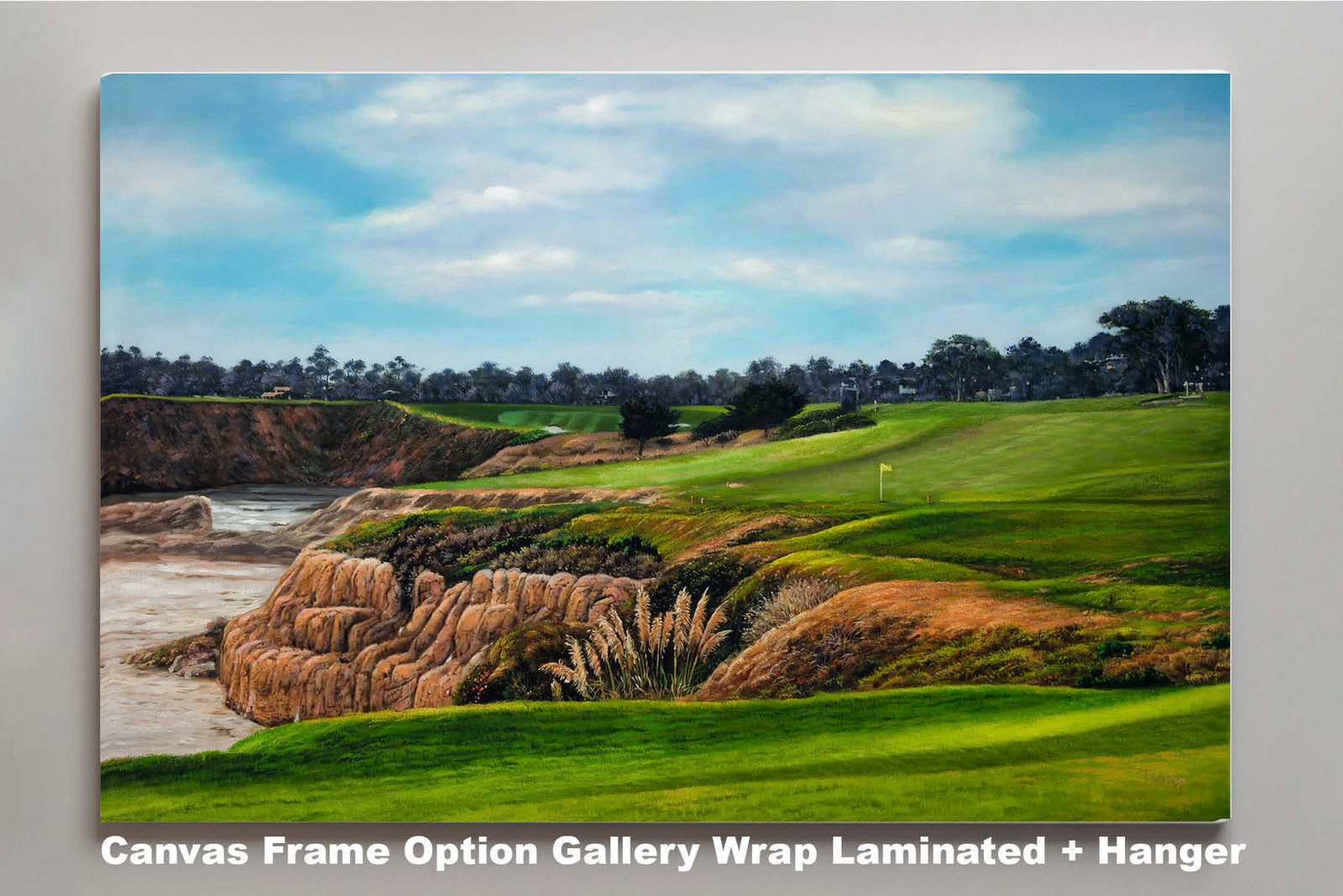10th Hole 10 Golf Club Course Pebble Beach Golf Links ATT Pro Am PGA Tournament Oil Painting Wall Art Print PblBch10RiOil05 3