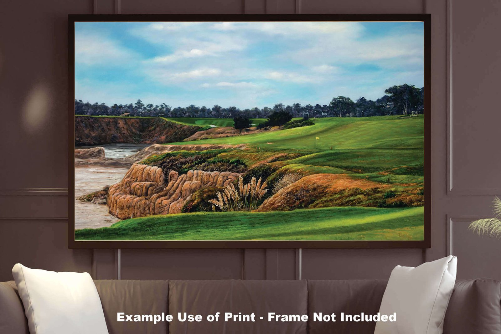 10th Hole 10 Golf Club Course Pebble Beach Golf Links ATT Pro Am PGA Tournament Oil Painting Wall Art Print PblBch10RiOil05 9