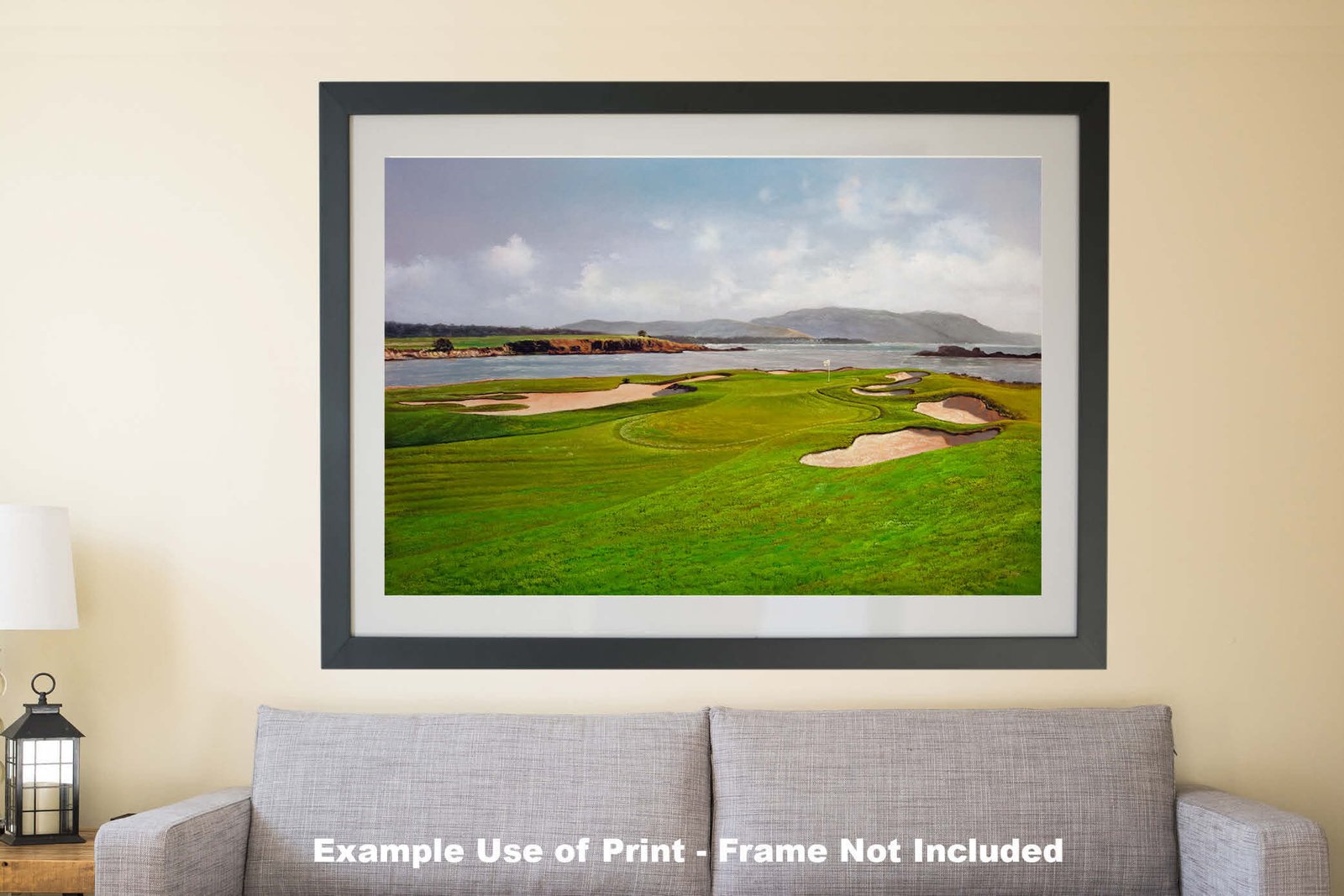 17th Hole 17 Golf Club Course Pebble Beach Golf Links ATT Pro Am PGA Tournament Oil Painting Wall Art Print PblBch17RiOil10 10