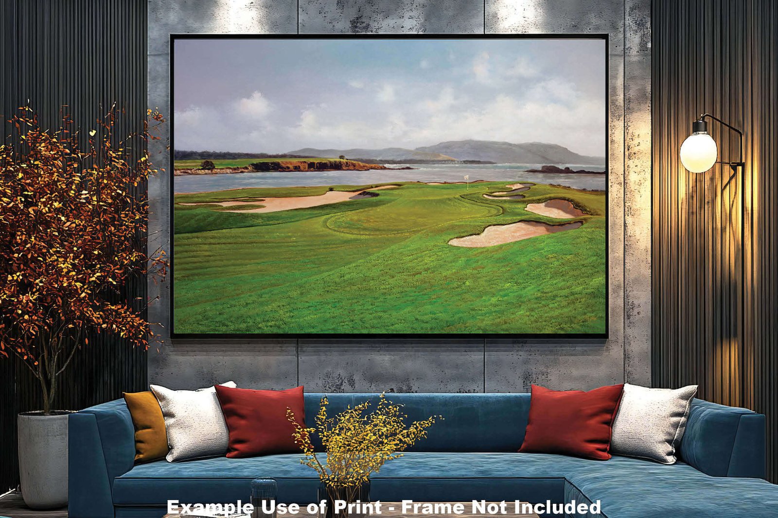 17th Hole 17 Golf Club Course Pebble Beach Golf Links ATT Pro Am PGA Tournament Oil Painting Wall Art Print PblBch17RiOil10 11