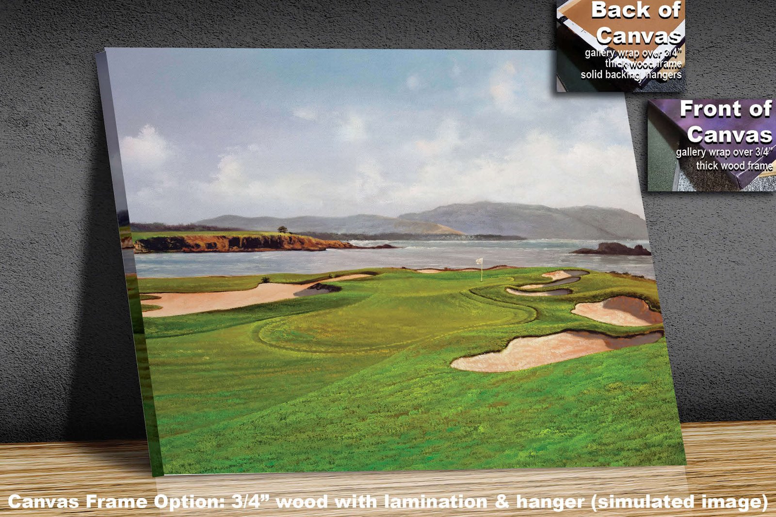 17th Hole 17 Golf Club Course Pebble Beach Golf Links ATT Pro Am PGA Tournament Oil Painting Wall Art Print PblBch17RiOil10 2