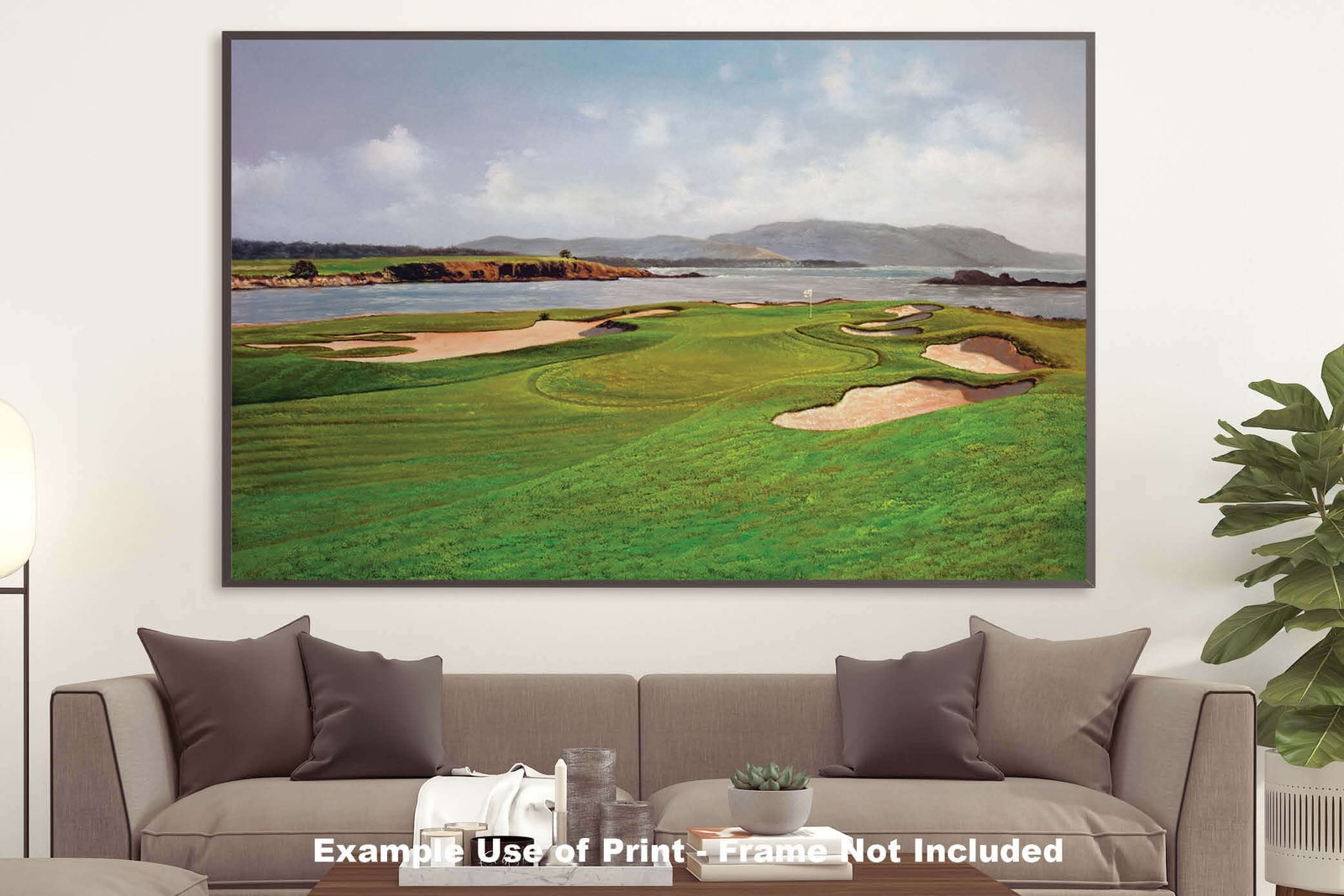 17th Hole 17 Golf Club Course Pebble Beach Golf Links ATT Pro Am PGA Tournament Oil Painting Wall Art Print PblBch17RiOil10 21