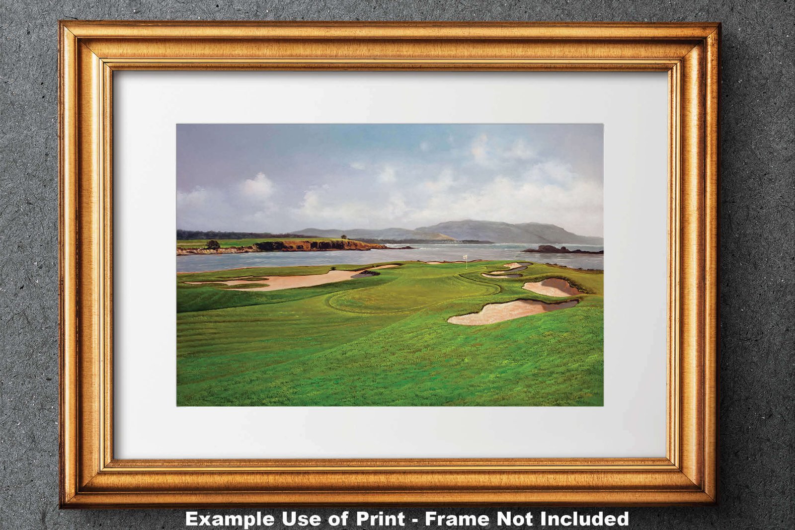 17th Hole 17 Golf Club Course Pebble Beach Golf Links ATT Pro Am PGA Tournament Oil Painting Wall Art Print PblBch17RiOil10 28