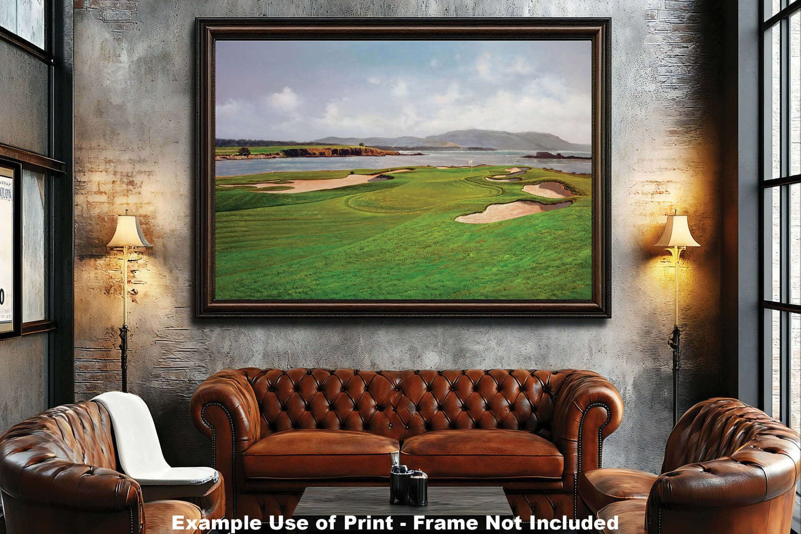 17th Hole 17 Golf Club Course Pebble Beach Golf Links ATT Pro Am PGA Tournament Oil Painting Wall Art Print PblBch17RiOil10 5