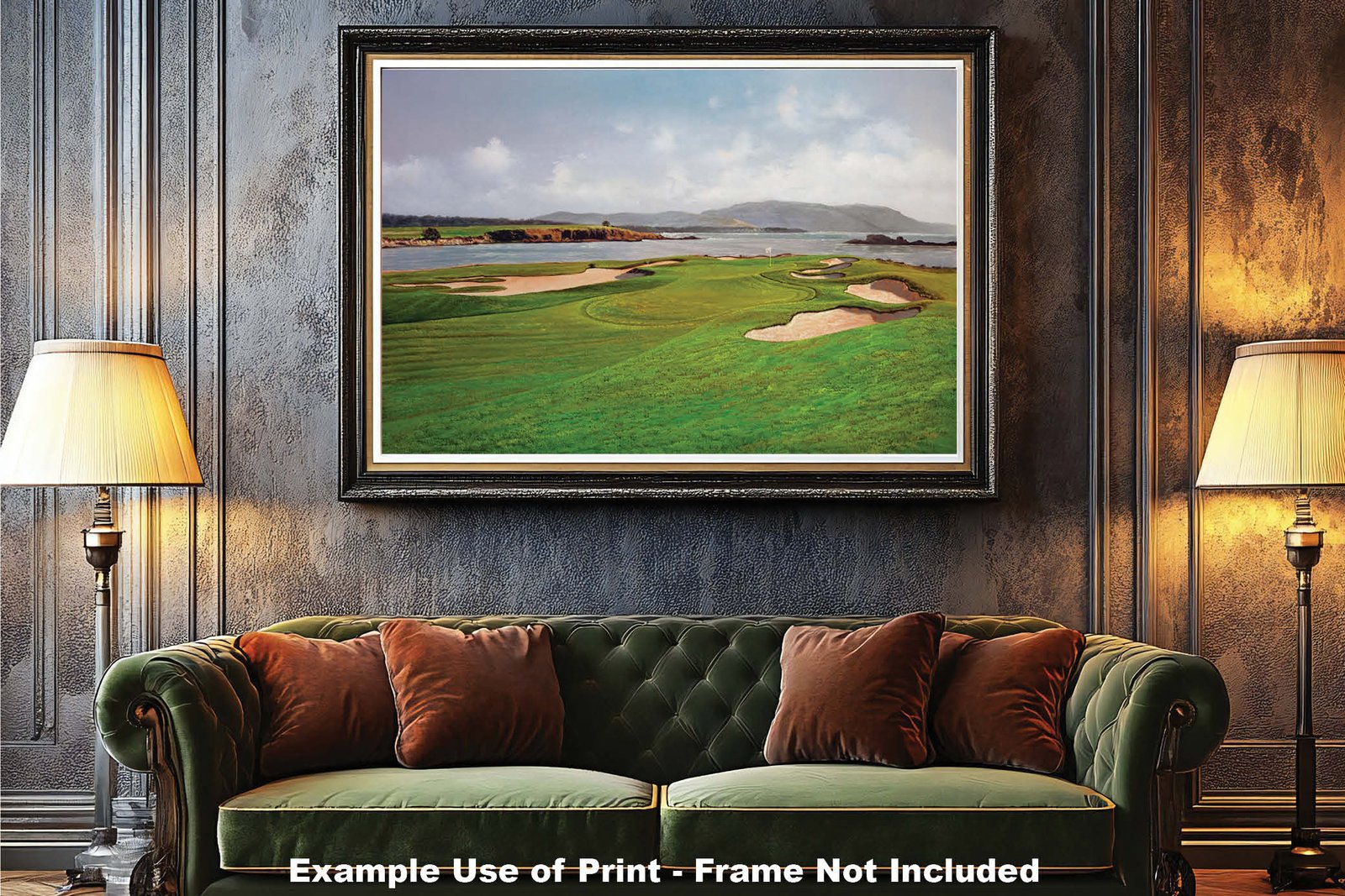 17th Hole 17 Golf Club Course Pebble Beach Golf Links ATT Pro Am PGA Tournament Oil Painting Wall Art Print PblBch17RiOil10 6