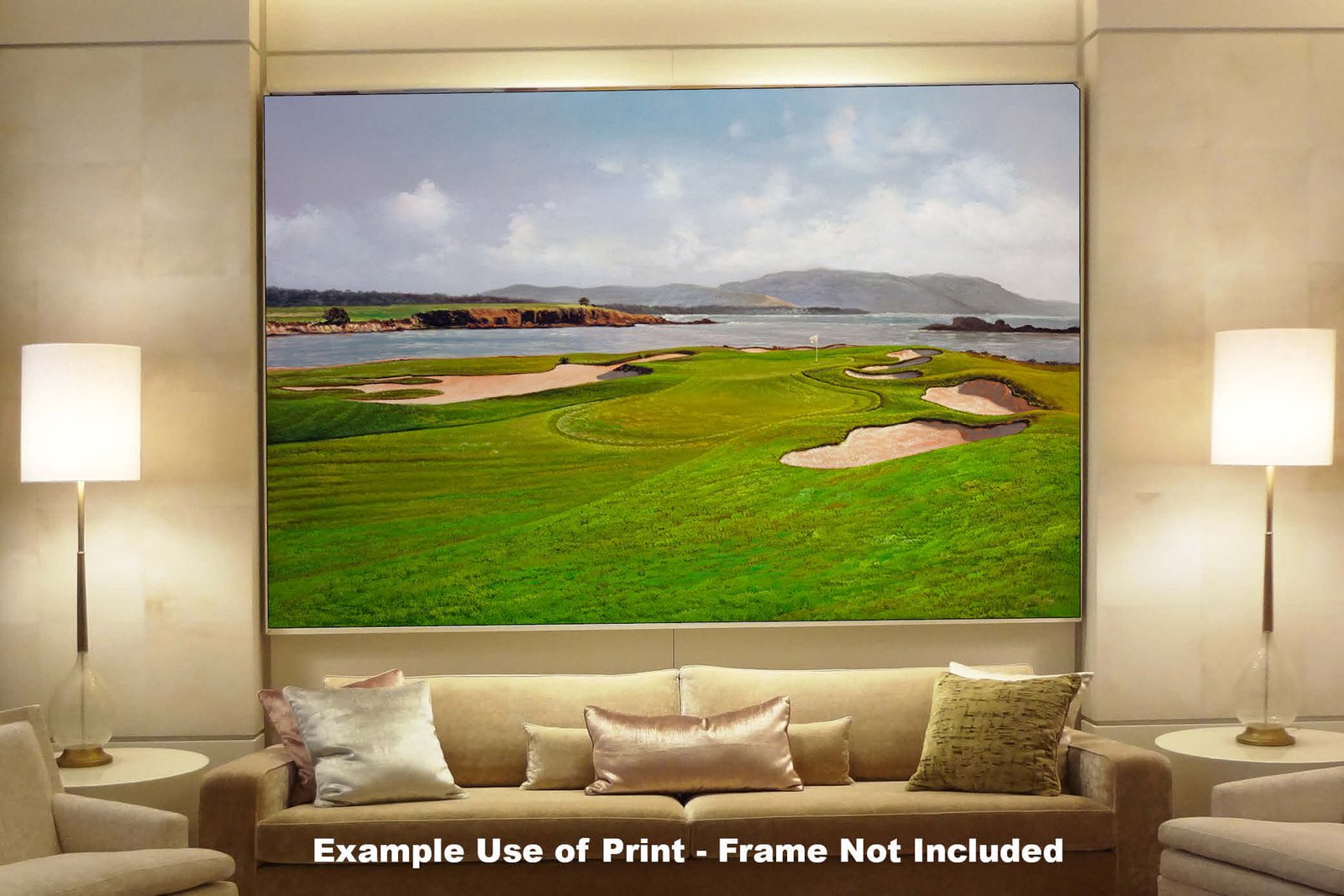17th Hole 17 Golf Club Course Pebble Beach Golf Links ATT Pro Am PGA Tournament Oil Painting Wall Art Print PblBch17RiOil10 8