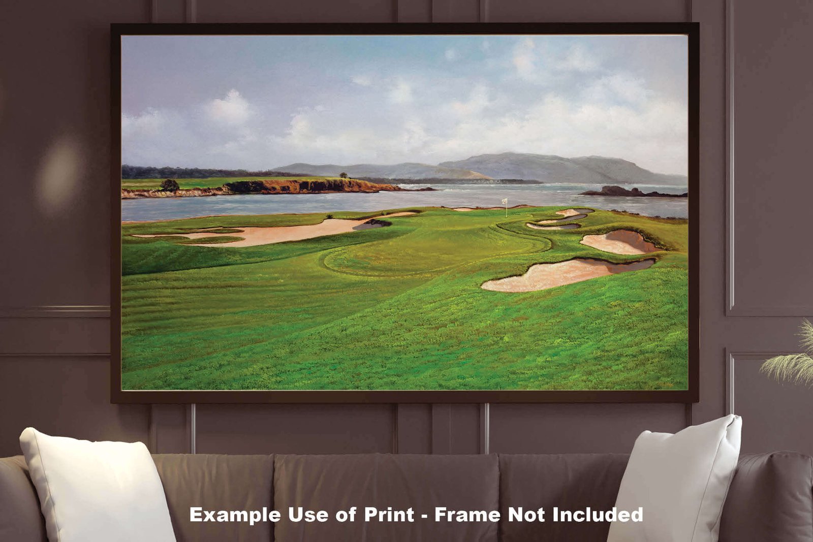 17th Hole 17 Golf Club Course Pebble Beach Golf Links ATT Pro Am PGA Tournament Oil Painting Wall Art Print PblBch17RiOil10 9