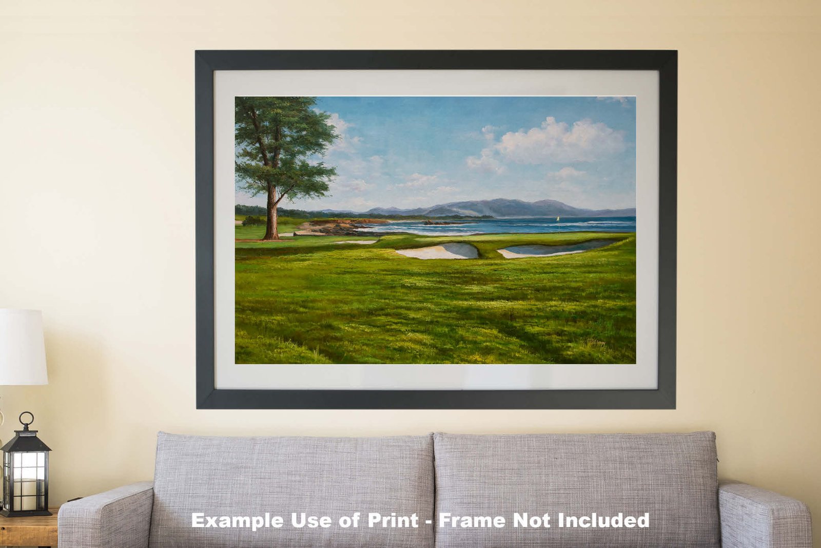 18th Hole 18 Golf Club Course Pebble Beach Golf Links ATT Pro Am PGA Tournament Oil Painting Wall Art Print PblBch18RiOil10 10