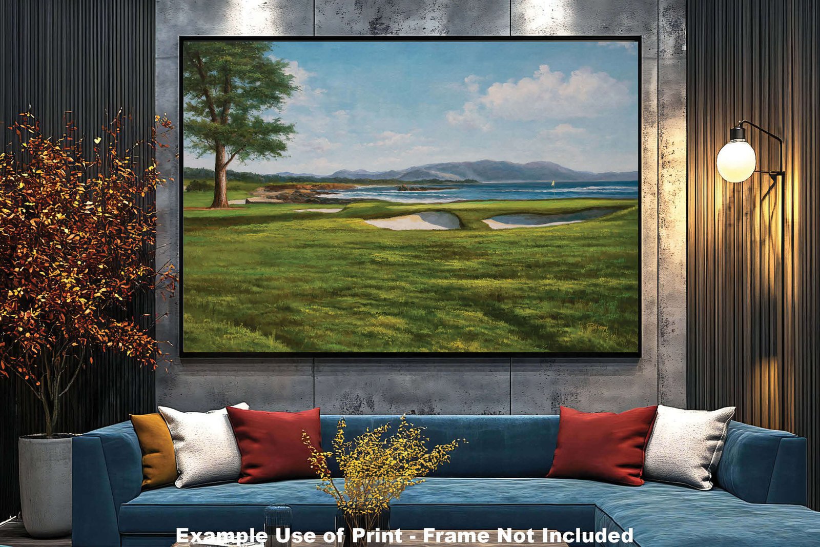 18th Hole 18 Golf Club Course Pebble Beach Golf Links ATT Pro Am PGA Tournament Oil Painting Wall Art Print PblBch18RiOil10 11