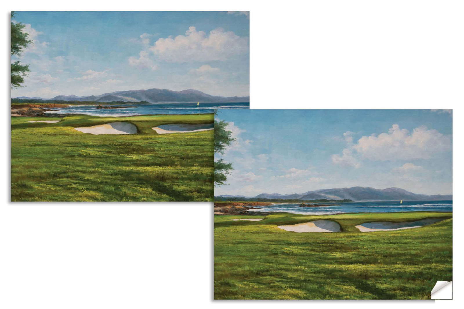 18th Hole 18 Golf Club Course Pebble Beach Golf Links ATT Pro Am PGA Tournament Oil Painting Wall Art Print PblBch18RiOil10 14