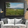 18th Hole 18 Golf Club Course Pebble Beach Golf Links ATT Pro Am PGA Tournament Oil Painting Wall Art Print PblBch18RiOil10 18
