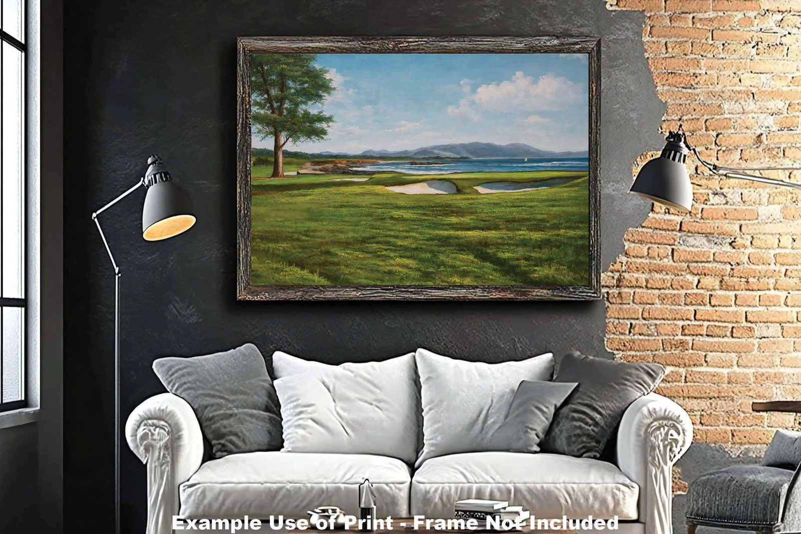 18th Hole 18 Golf Club Course Pebble Beach Golf Links ATT Pro Am PGA Tournament Oil Painting Wall Art Print PblBch18RiOil10 18