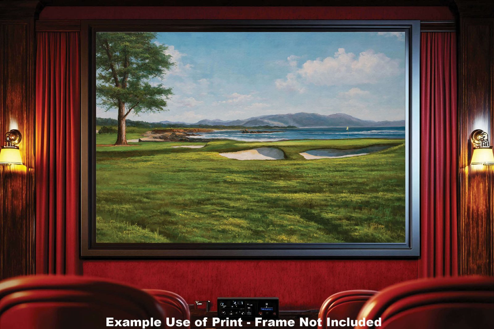 18th Hole 18 Golf Club Course Pebble Beach Golf Links ATT Pro Am PGA Tournament Oil Painting Wall Art Print PblBch18RiOil10 19