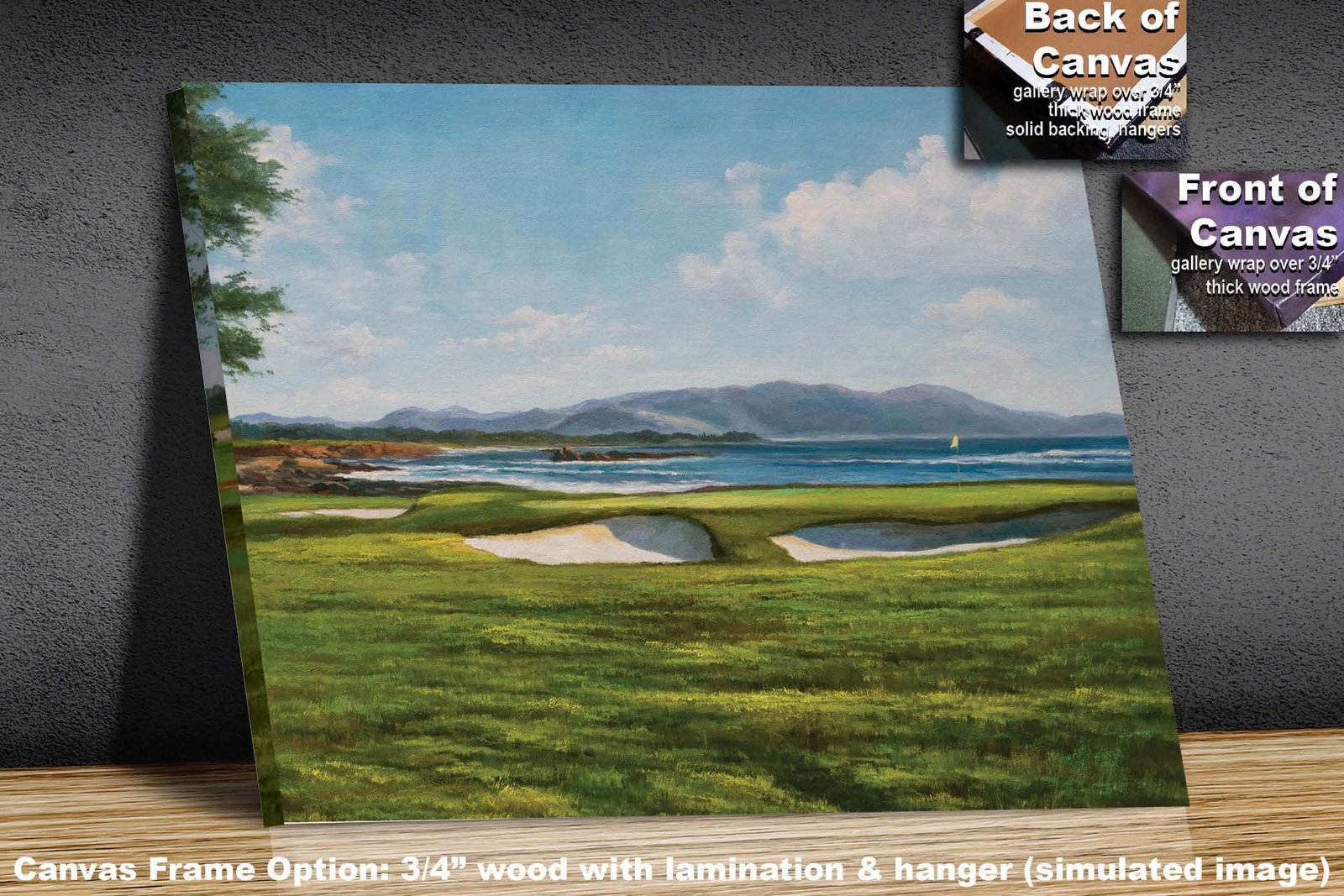 18th Hole 18 Golf Club Course Pebble Beach Golf Links ATT Pro Am PGA Tournament Oil Painting Wall Art Print PblBch18RiOil10 2