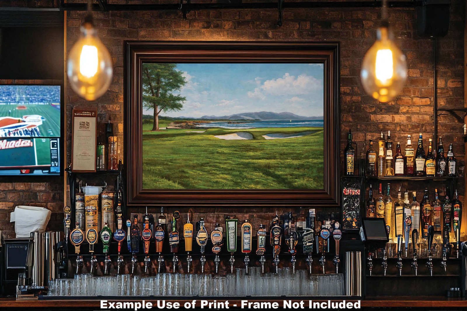 18th Hole 18 Golf Club Course Pebble Beach Golf Links ATT Pro Am PGA Tournament Oil Painting Wall Art Print PblBch18RiOil10 20