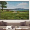 18th Hole 18 Golf Club Course Pebble Beach Golf Links ATT Pro Am PGA Tournament Oil Painting Wall Art Print PblBch18RiOil10 21