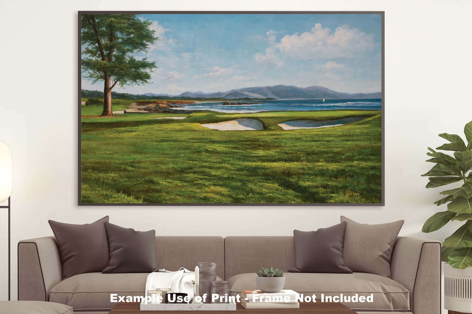18th Hole 18 Golf Club Course Pebble Beach Golf Links ATT Pro Am PGA Tournament Oil Painting Wall Art Print PblBch18RiOil10 21