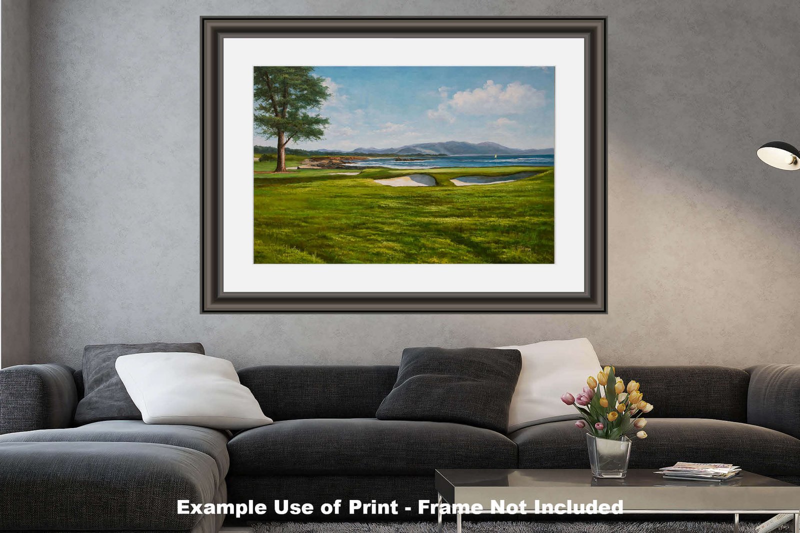 18th Hole 18 Golf Club Course Pebble Beach Golf Links ATT Pro Am PGA Tournament Oil Painting Wall Art Print PblBch18RiOil10 26