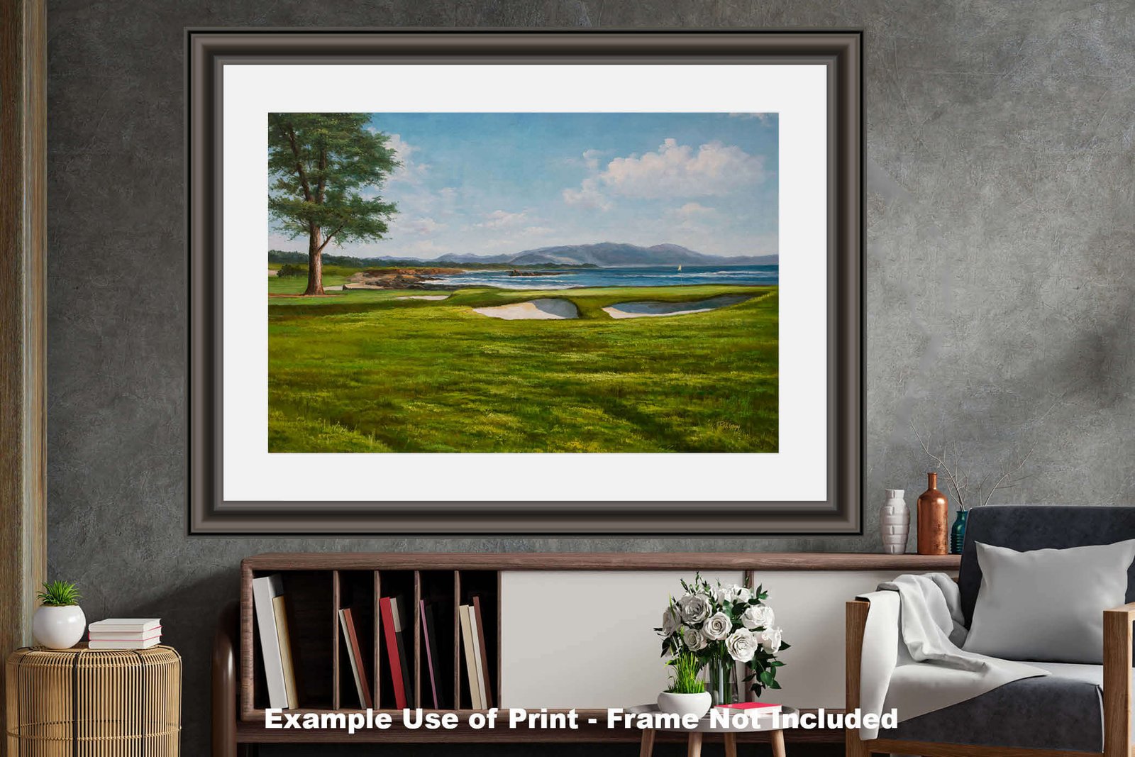 18th Hole 18 Golf Club Course Pebble Beach Golf Links ATT Pro Am PGA Tournament Oil Painting Wall Art Print PblBch18RiOil10 27