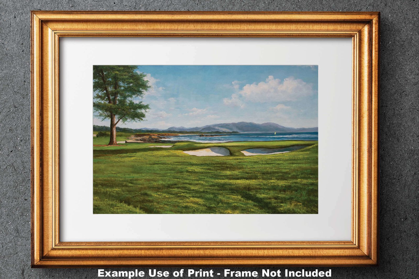 18th Hole 18 Golf Club Course Pebble Beach Golf Links ATT Pro Am PGA Tournament Oil Painting Wall Art Print PblBch18RiOil10 28