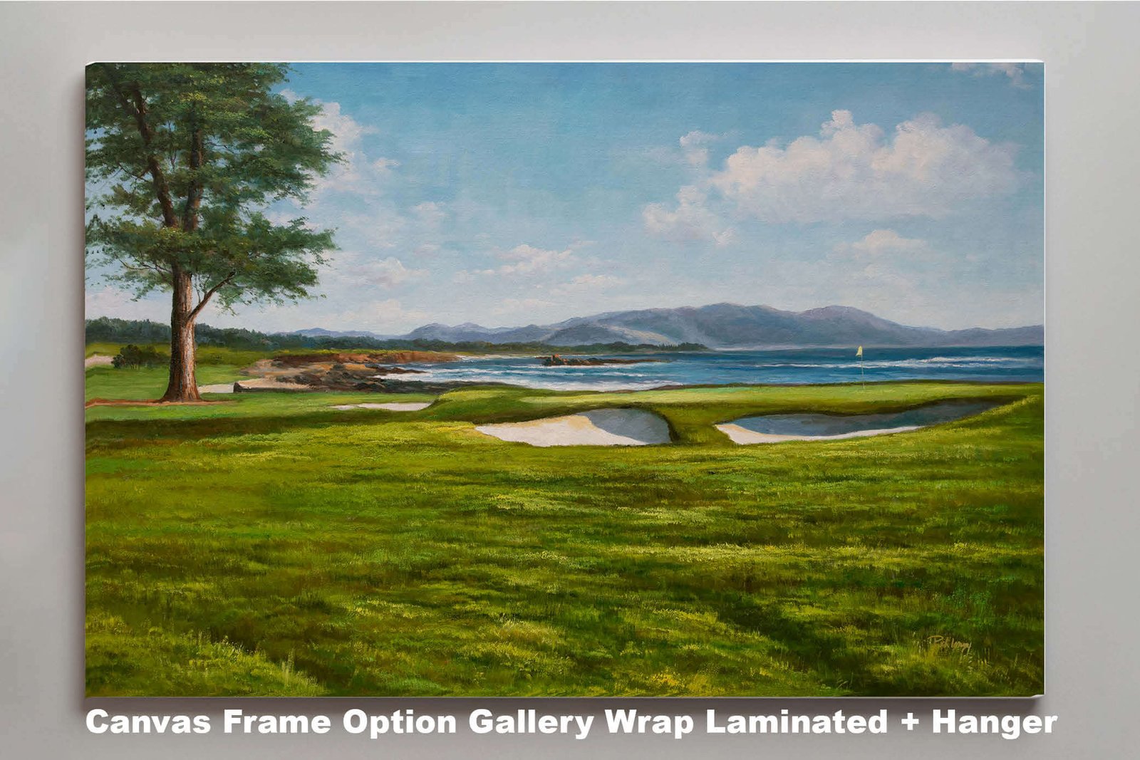 18th Hole 18 Golf Club Course Pebble Beach Golf Links ATT Pro Am PGA Tournament Oil Painting Wall Art Print PblBch18RiOil10 3