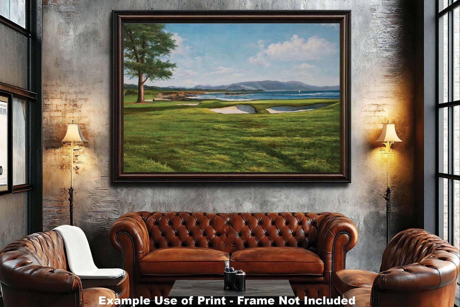 18th Hole 18 Golf Club Course Pebble Beach Golf Links ATT Pro Am PGA Tournament Oil Painting Wall Art Print PblBch18RiOil10 5