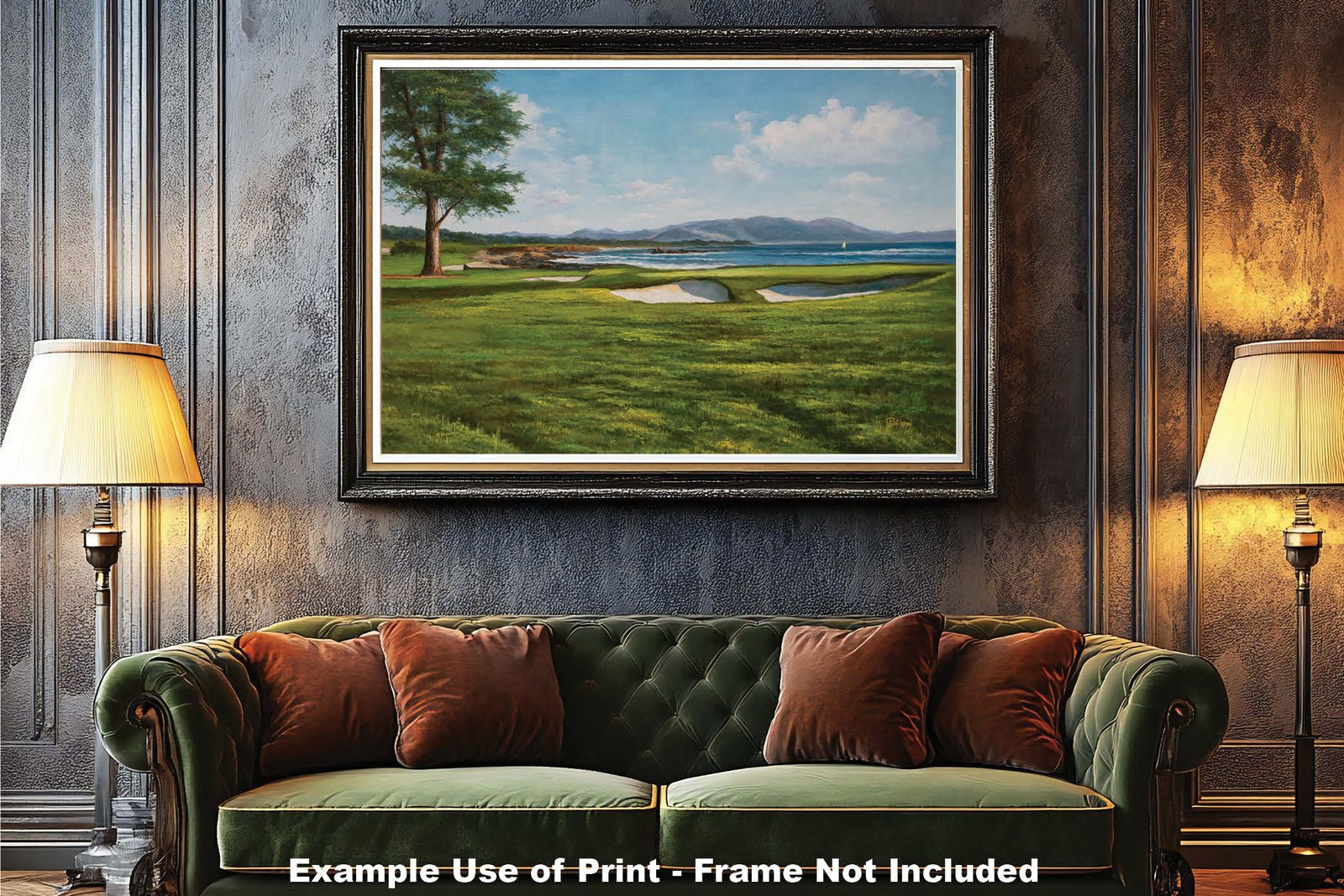 18th Hole 18 Golf Club Course Pebble Beach Golf Links ATT Pro Am PGA Tournament Oil Painting Wall Art Print PblBch18RiOil10 6