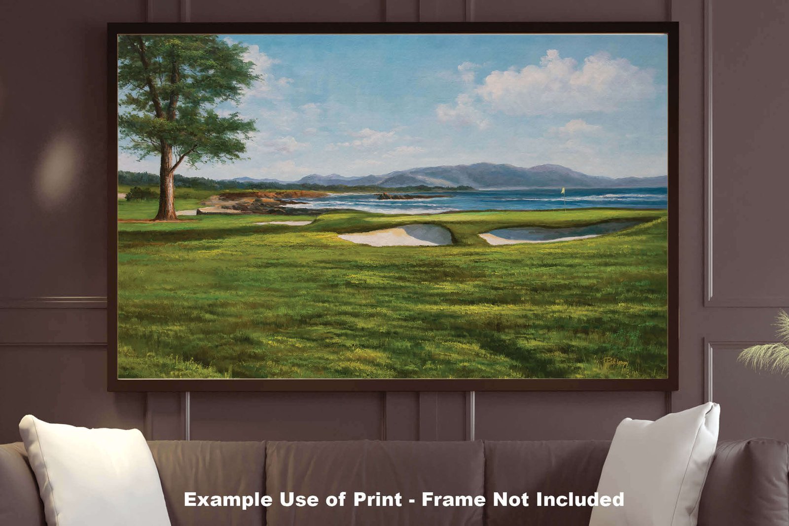 18th Hole 18 Golf Club Course Pebble Beach Golf Links ATT Pro Am PGA Tournament Oil Painting Wall Art Print PblBch18RiOil10 9