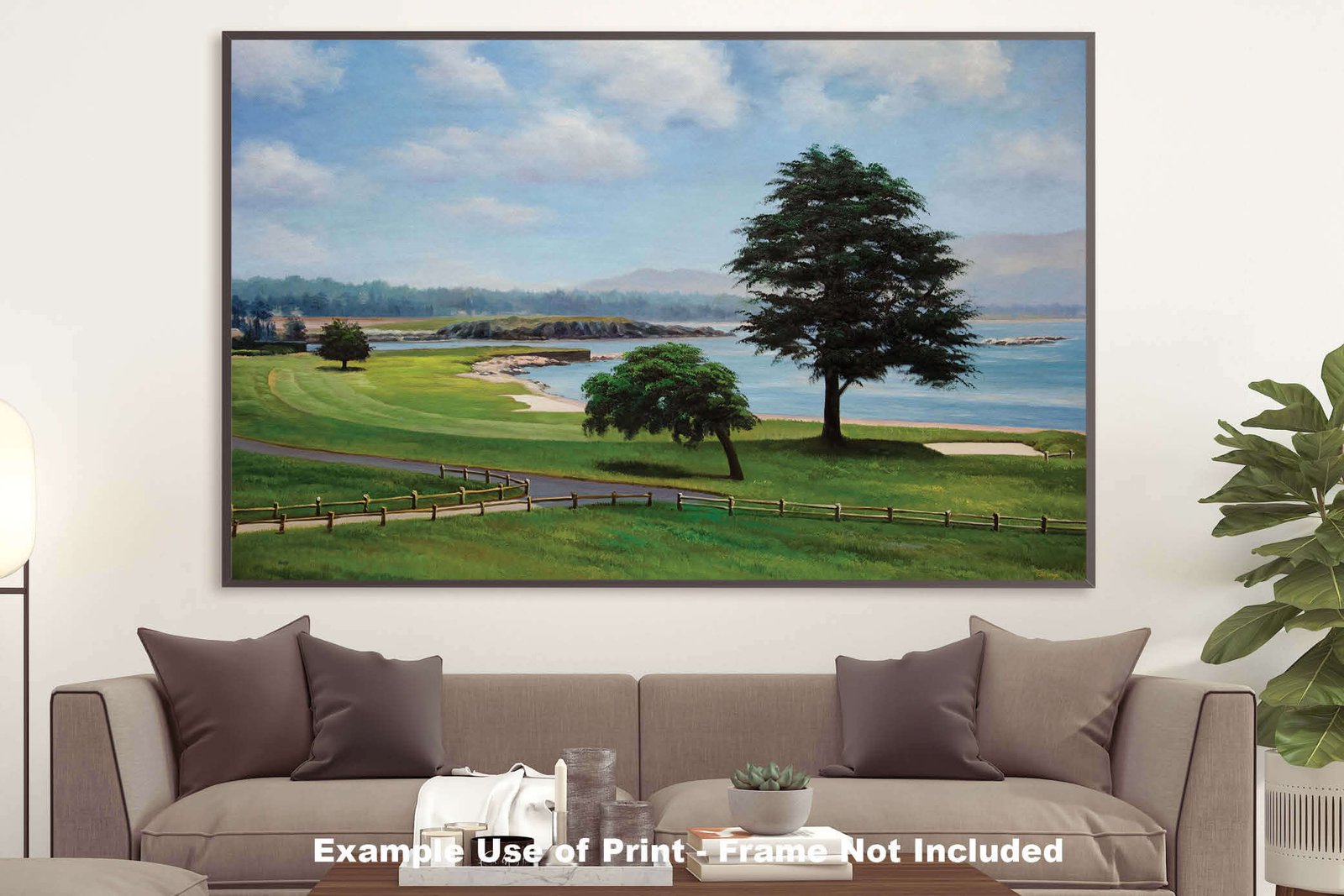 18th Hole 18 Golf Course Pebble Beach Golf Links ATT Pro Am PGA Tournament Golf Club Oil Painting Wall Art Print PblBch18RiOil18 21