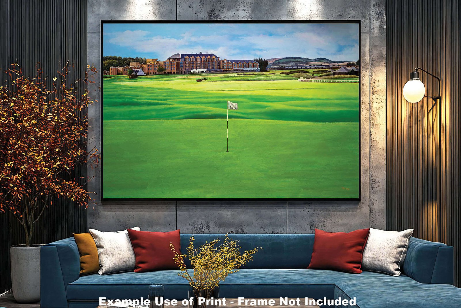18th Hole 18 The Old Course The Open Royal and Ancient Golf Club St Andrews Links Golf Hole Oil Painting Wall Art Print StAndrws18RiOil90 11