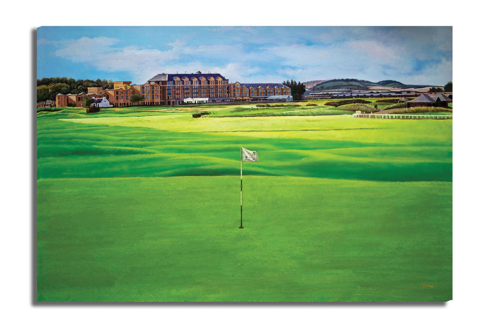 18th Hole 18 The Old Course The Open Royal and Ancient Golf Club St Andrews Links Golf Hole Oil Painting Wall Art Print StAndrws18RiOil90 15