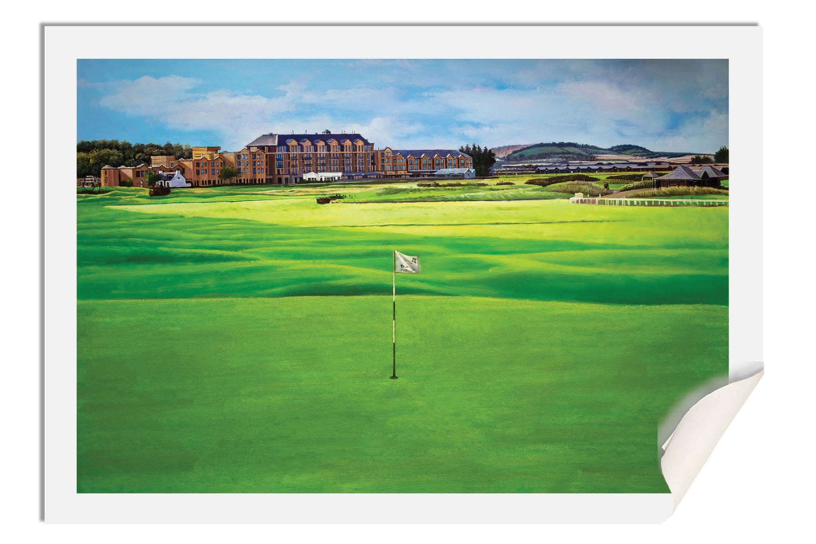 18th Hole 18 The Old Course The Open Royal and Ancient Golf Club St Andrews Links Golf Hole Oil Painting Wall Art Print StAndrws18RiOil90 17