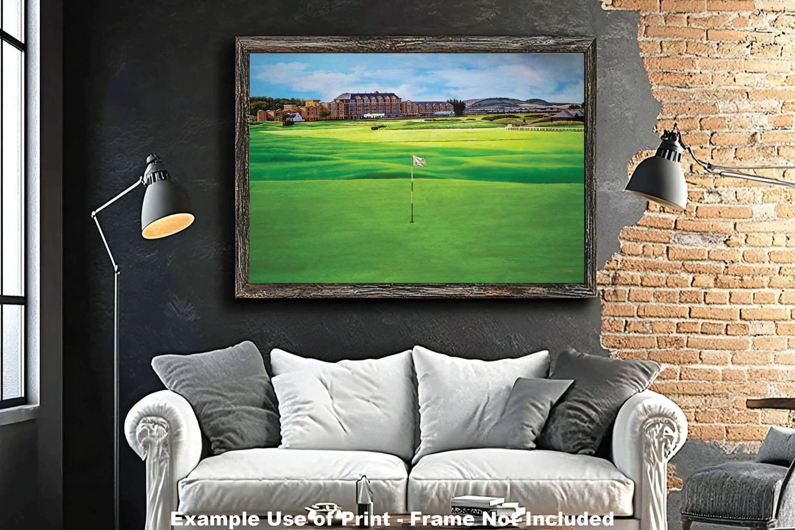 18th Hole 18 The Old Course The Open Royal and Ancient Golf Club St Andrews Links Golf Hole Oil Painting Wall Art Print StAndrws18RiOil90 18