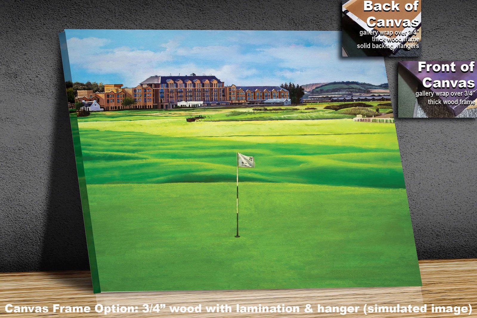 18th Hole 18 The Old Course The Open Royal and Ancient Golf Club St Andrews Links Golf Hole Oil Painting Wall Art Print StAndrws18RiOil90 2