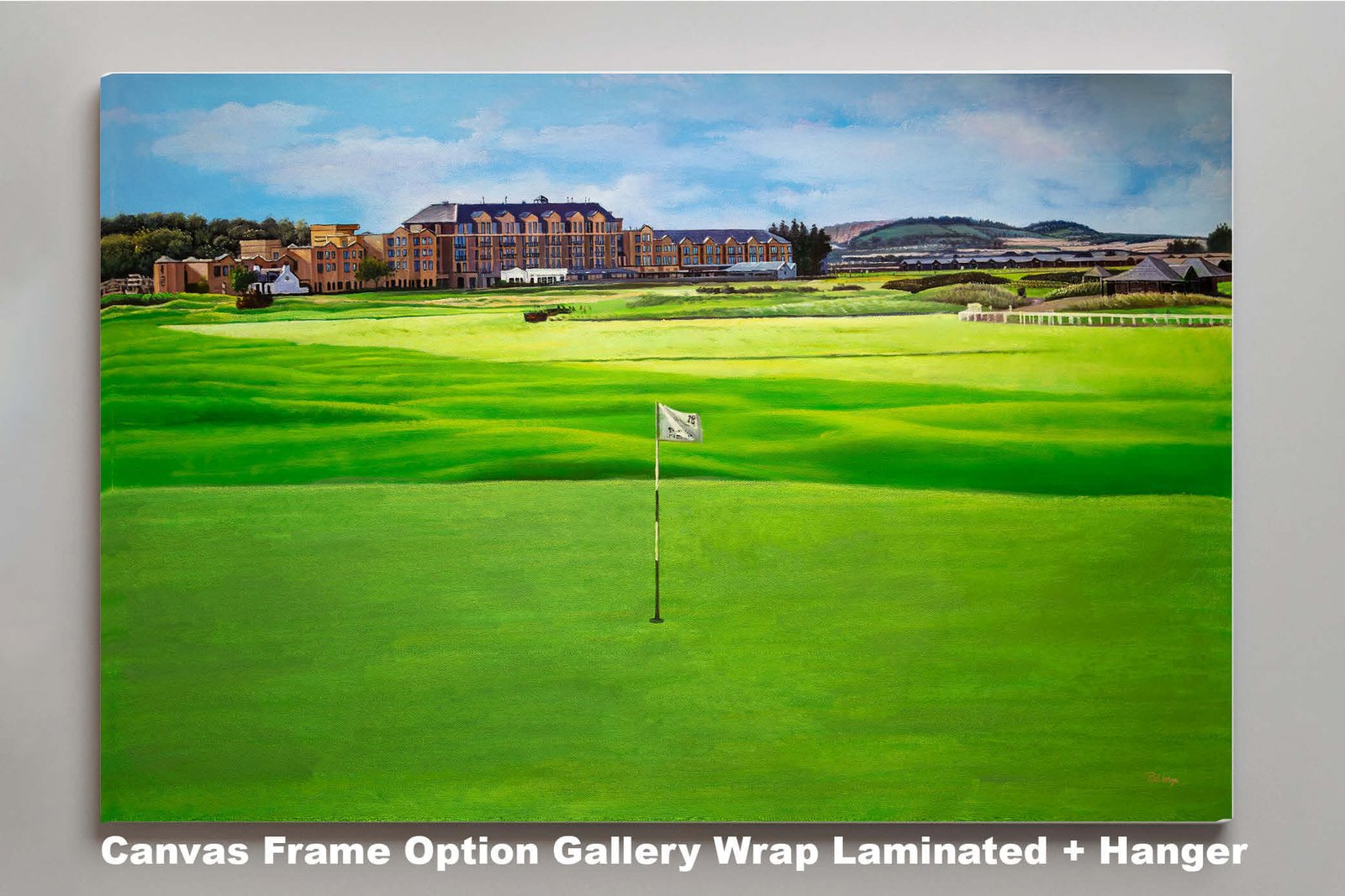 18th Hole 18 The Old Course The Open Royal and Ancient Golf Club St Andrews Links Golf Hole Oil Painting Wall Art Print StAndrws18RiOil90 3