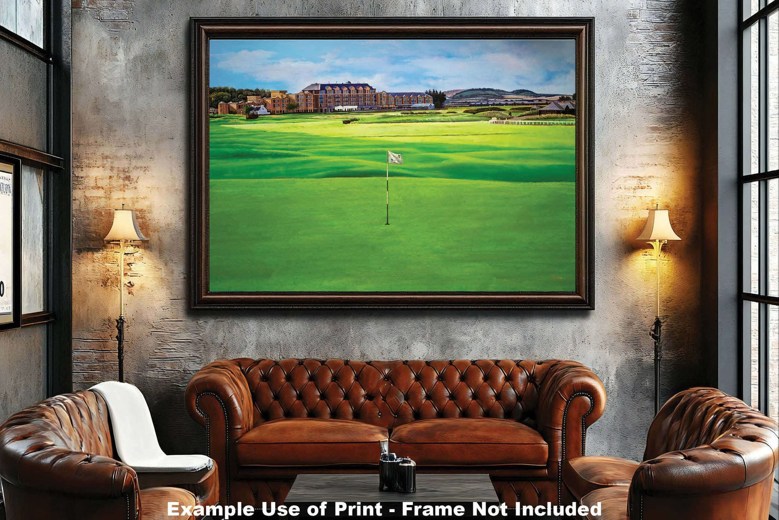 18th Hole 18 The Old Course The Open Royal and Ancient Golf Club St Andrews Links Golf Hole Oil Painting Wall Art Print StAndrws18RiOil90 5