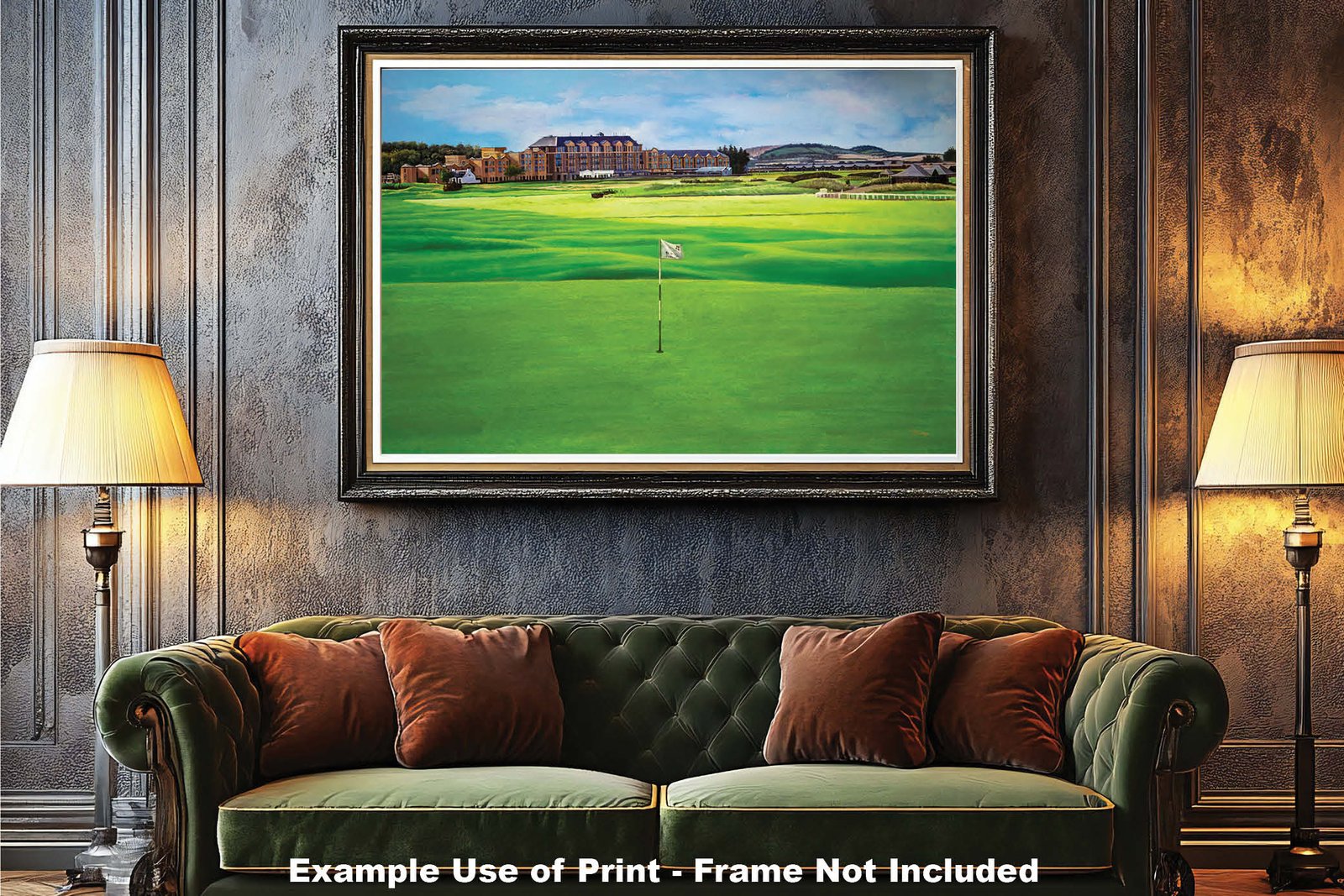 18th Hole 18 The Old Course The Open Royal and Ancient Golf Club St Andrews Links Golf Hole Oil Painting Wall Art Print StAndrws18RiOil90 6