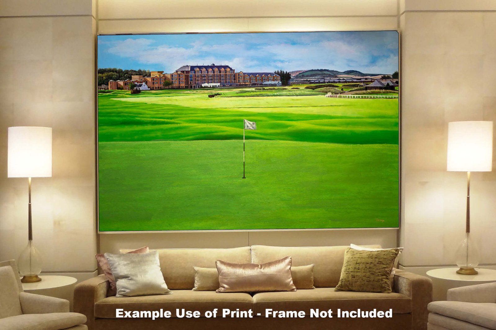 18th Hole 18 The Old Course The Open Royal and Ancient Golf Club St Andrews Links Golf Hole Oil Painting Wall Art Print StAndrws18RiOil90 8