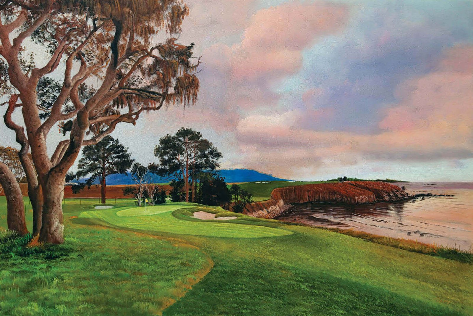 Pebble Beach Golf Links 5th Hole 5 California Course ATT Pro-Am Pebblebeach Pro Am 05RiOil PGA 8x10-40x60in Oil Painting Art Print