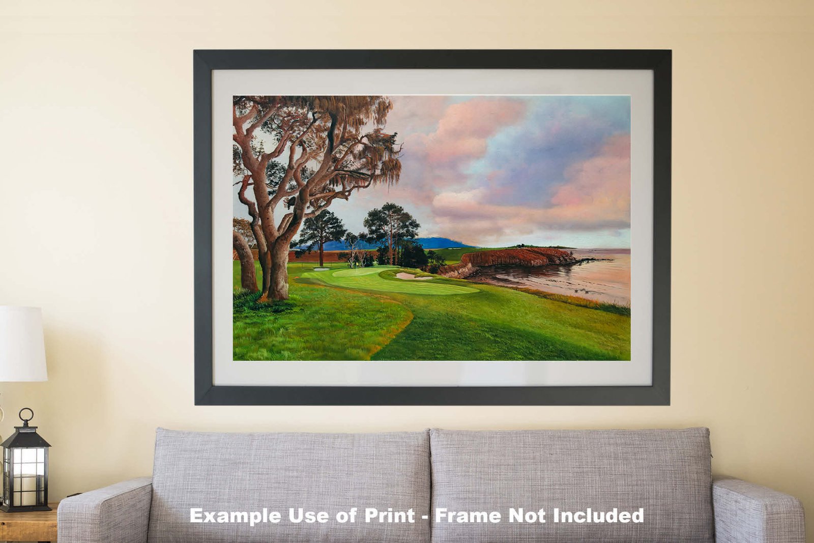 5th Hole 5 Golf Club Course Pebble Beach Golf Links ATT Pro Am PGA Tournament Oil Painting Wall Art Print PblBch05RiOil10 10