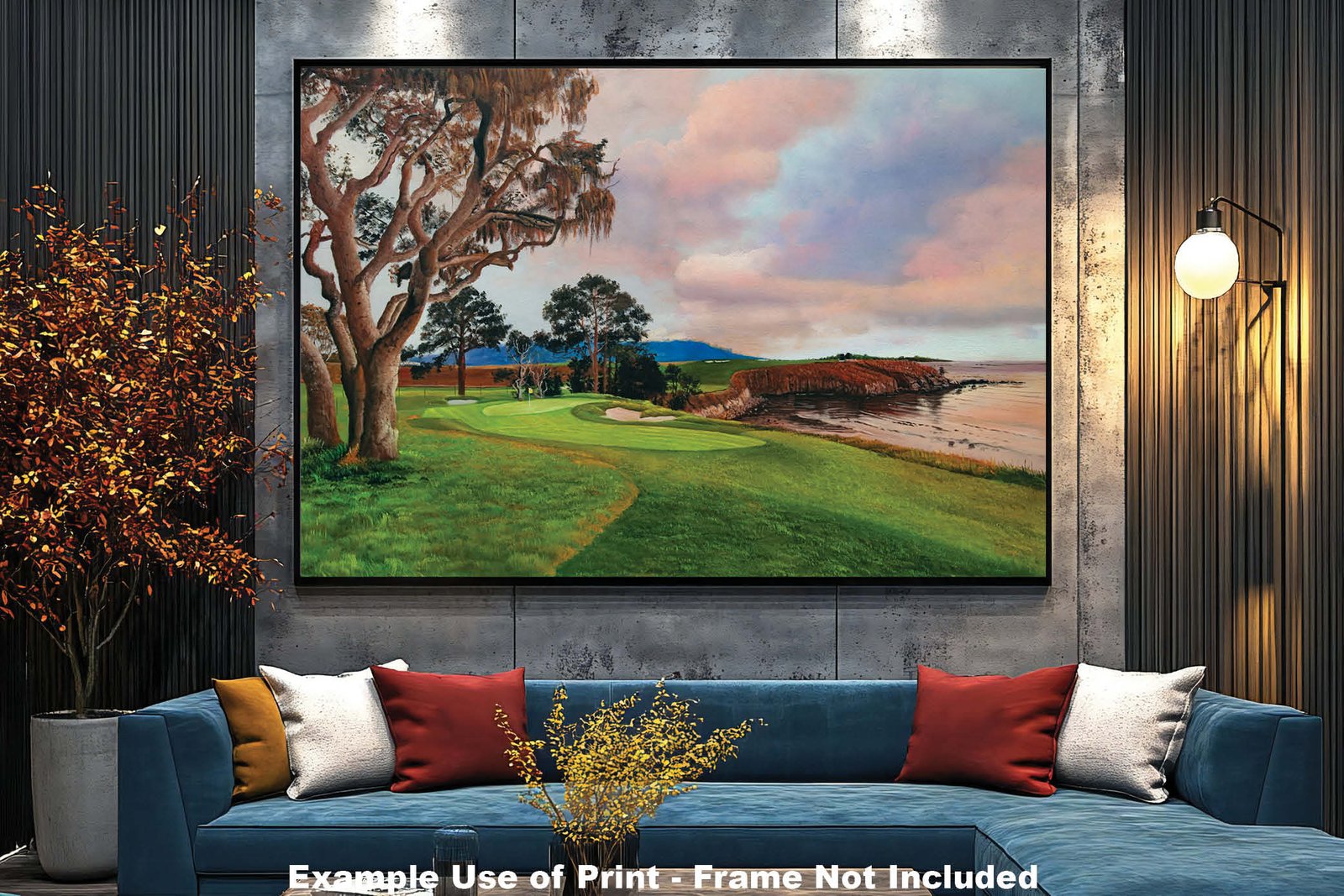 5th Hole 5 Golf Club Course Pebble Beach Golf Links ATT Pro Am PGA Tournament Oil Painting Wall Art Print PblBch05RiOil10 11