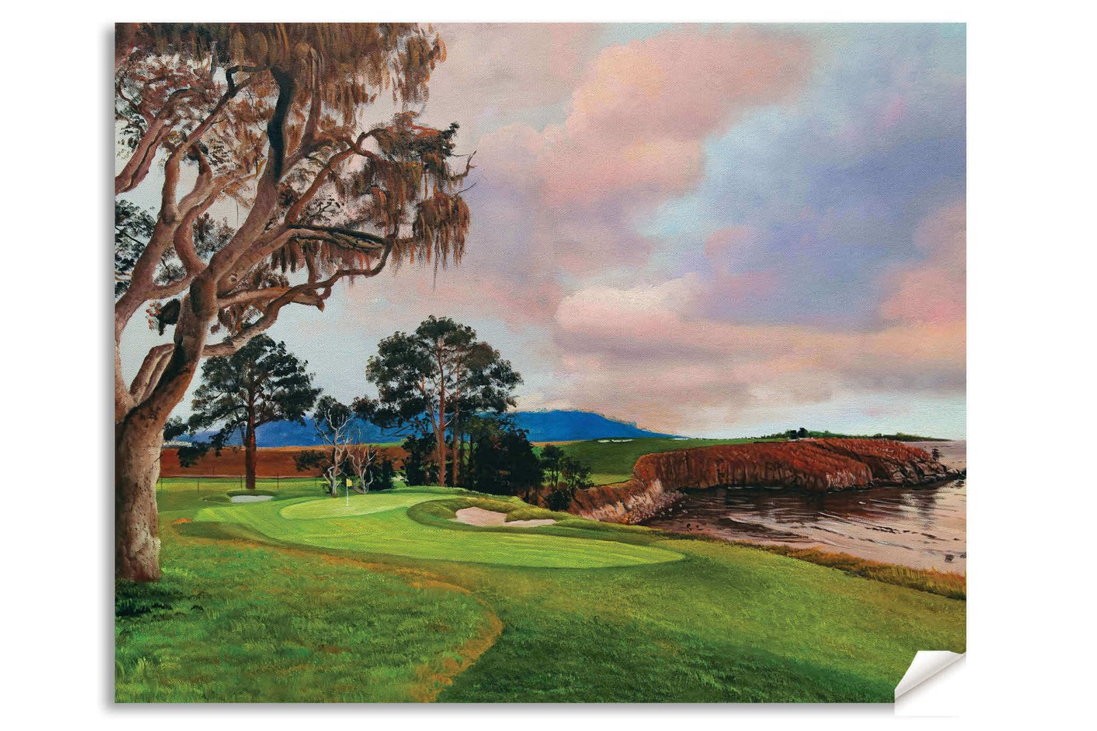 5th Hole 5 Golf Club Course Pebble Beach Golf Links ATT Pro Am PGA Tournament Oil Painting Wall Art Print PblBch05RiOil10 13
